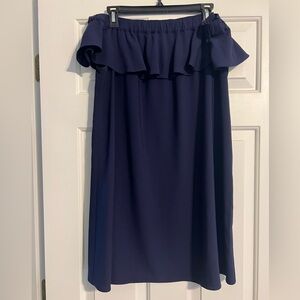 Navy Off the Shoulder Dress